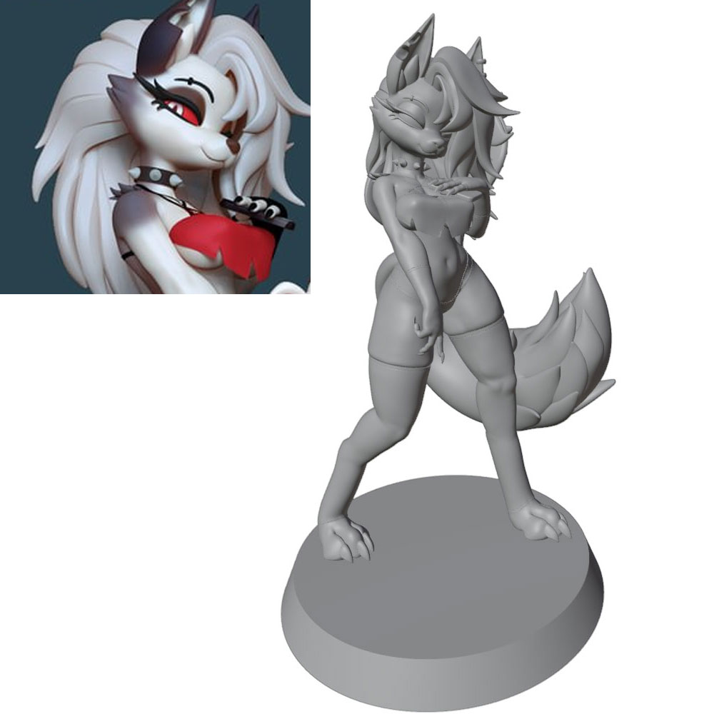 3D Printing Mockup - 1/24=75mm-1/10=175mm Anime Character Statue GK Miniature