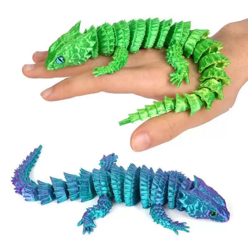 3D Printing Quality - 3D Printed Conjoined Lizard Cartoon Statue