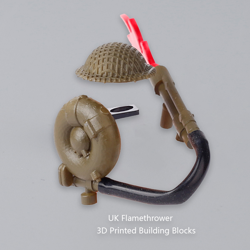 3D Printing Lego Bricks - MOC WW2 Military British MK-II Flamethrowers