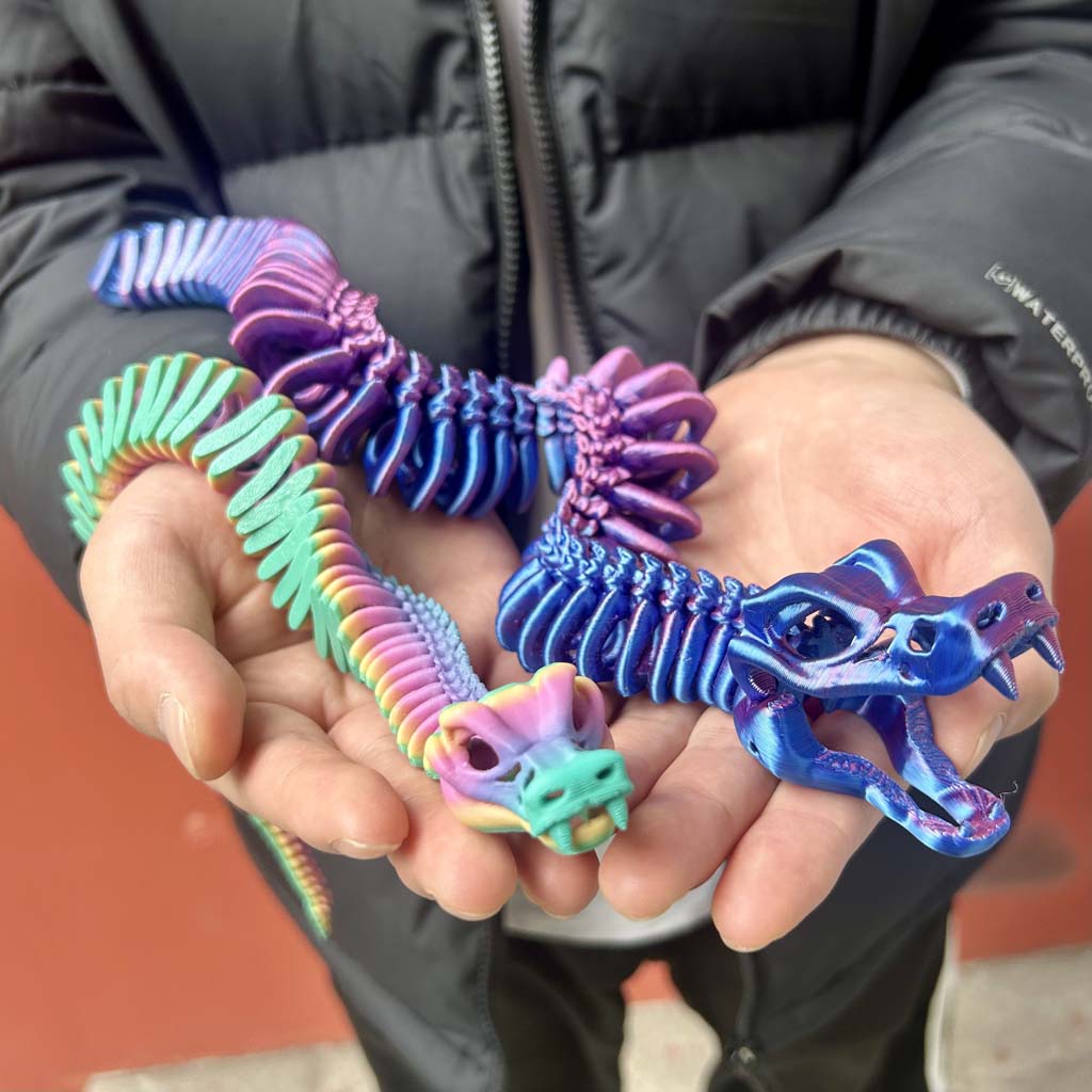 3D Printing Mockup - 3D Printed Joint Snake Statue, Flexible