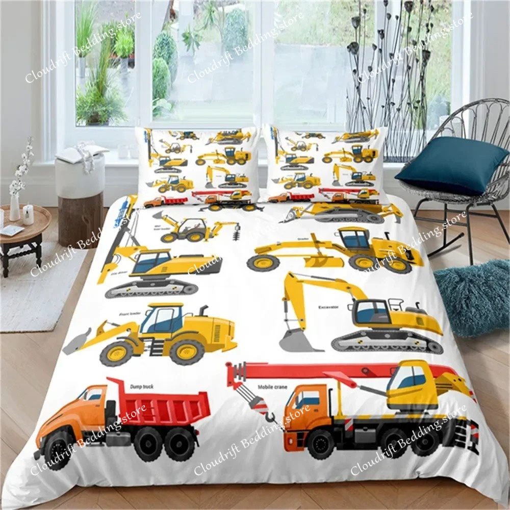 3D Printing Excavator - Simple Cartoon Car Bedding Set Excavator