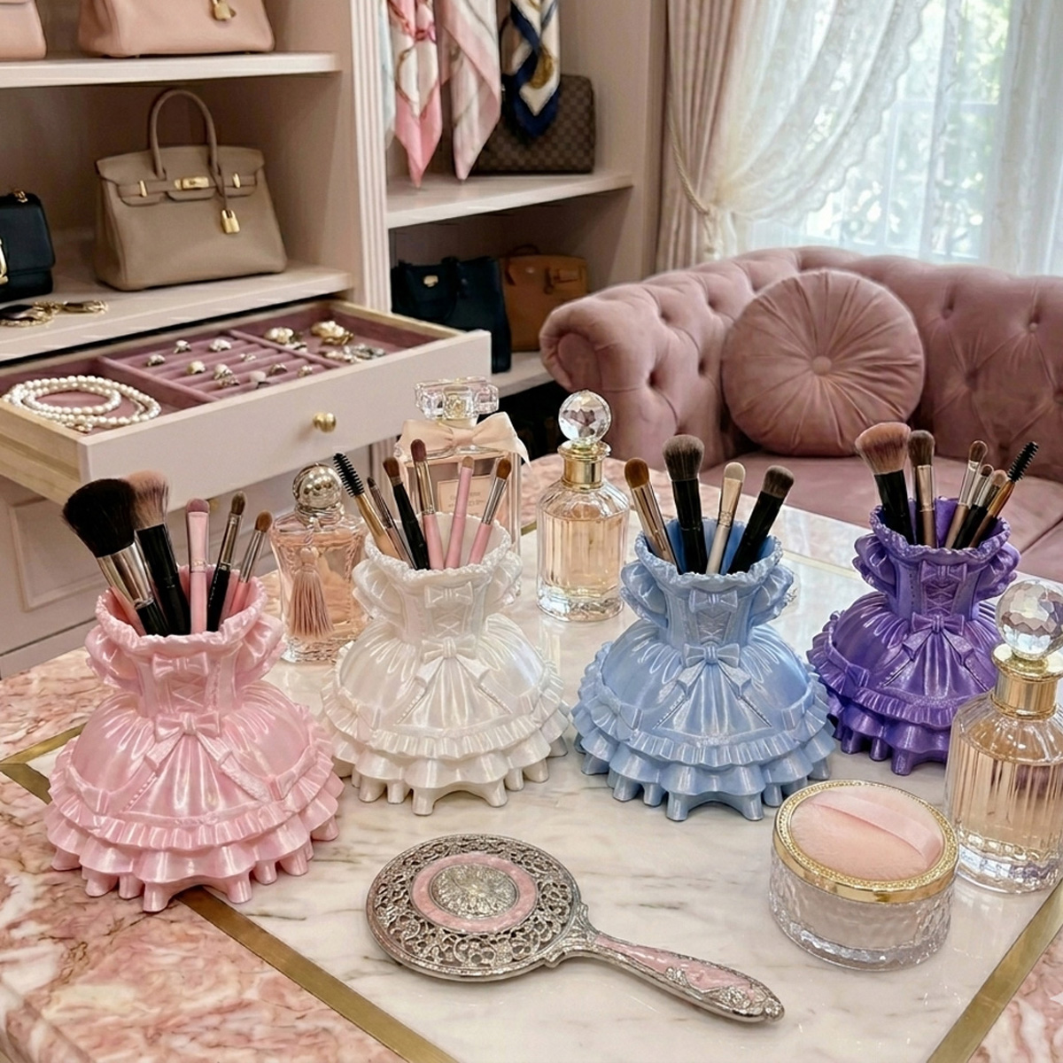 3D Printing Grip - Princess Dress Makeup Brush Holder &