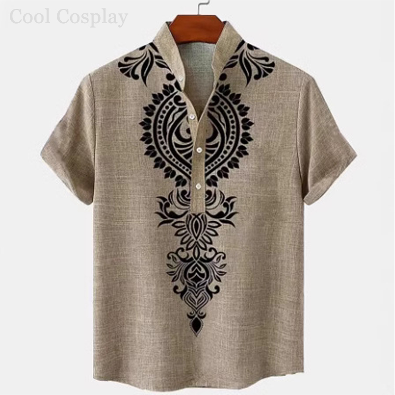 Male Retro Tops Henley Shirt M - 3D Printing Quality review and price