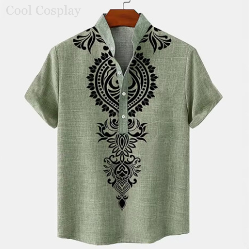 Male Retro Tops Henley Shirt M - 3D Printing Quality review and price