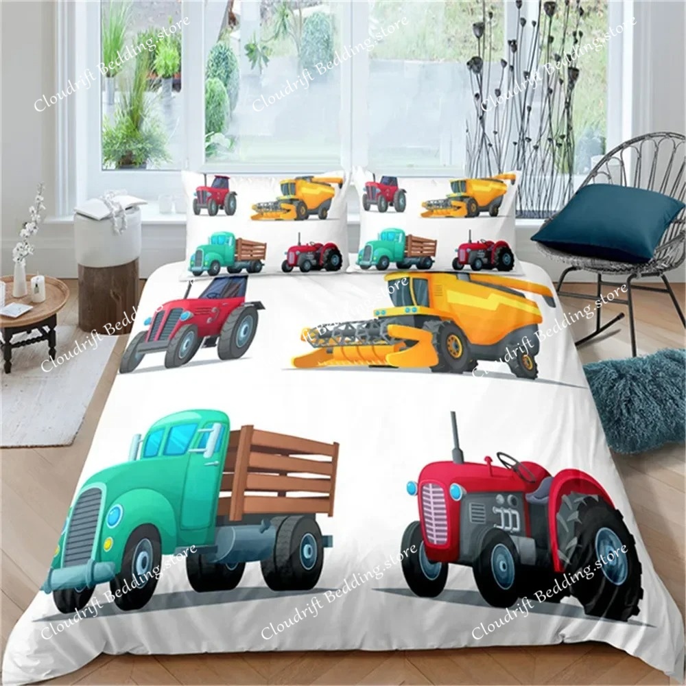 Simple Cartoon Car Bedding Set - 3D Printing Excavator review and price