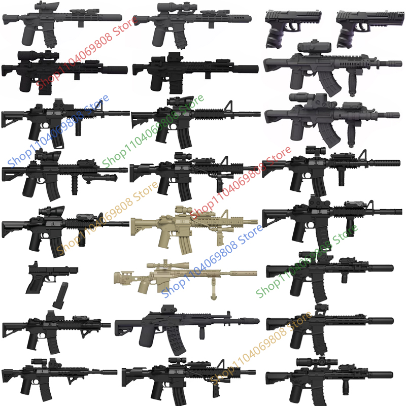 Military Soldiers Figures Gun  - 3D Printing Lego Bricks review and price