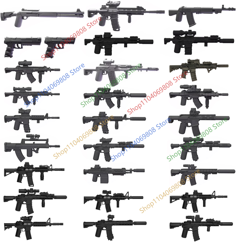 Military Soldiers Figures Gun  - 3D Printing Lego Bricks review and price